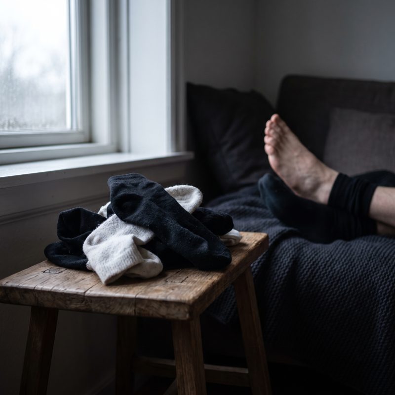 Chaussures, nylon et détails liés au fétichisme des pieds