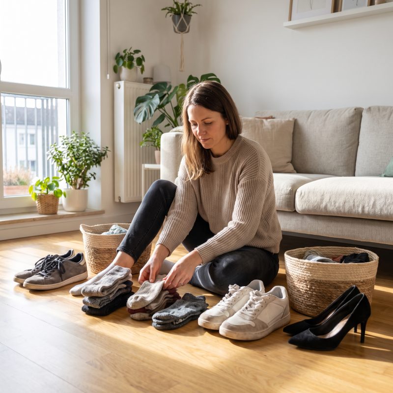 Créatrice préparant des chaussures pour une offre
